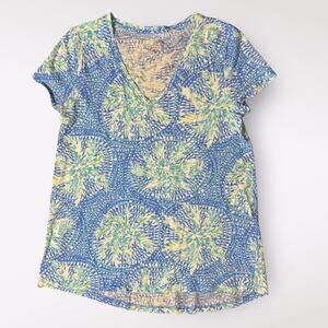 Lilly Pulitzer Etta V-Neck Tropic‎ like it’s hot print top Size XS